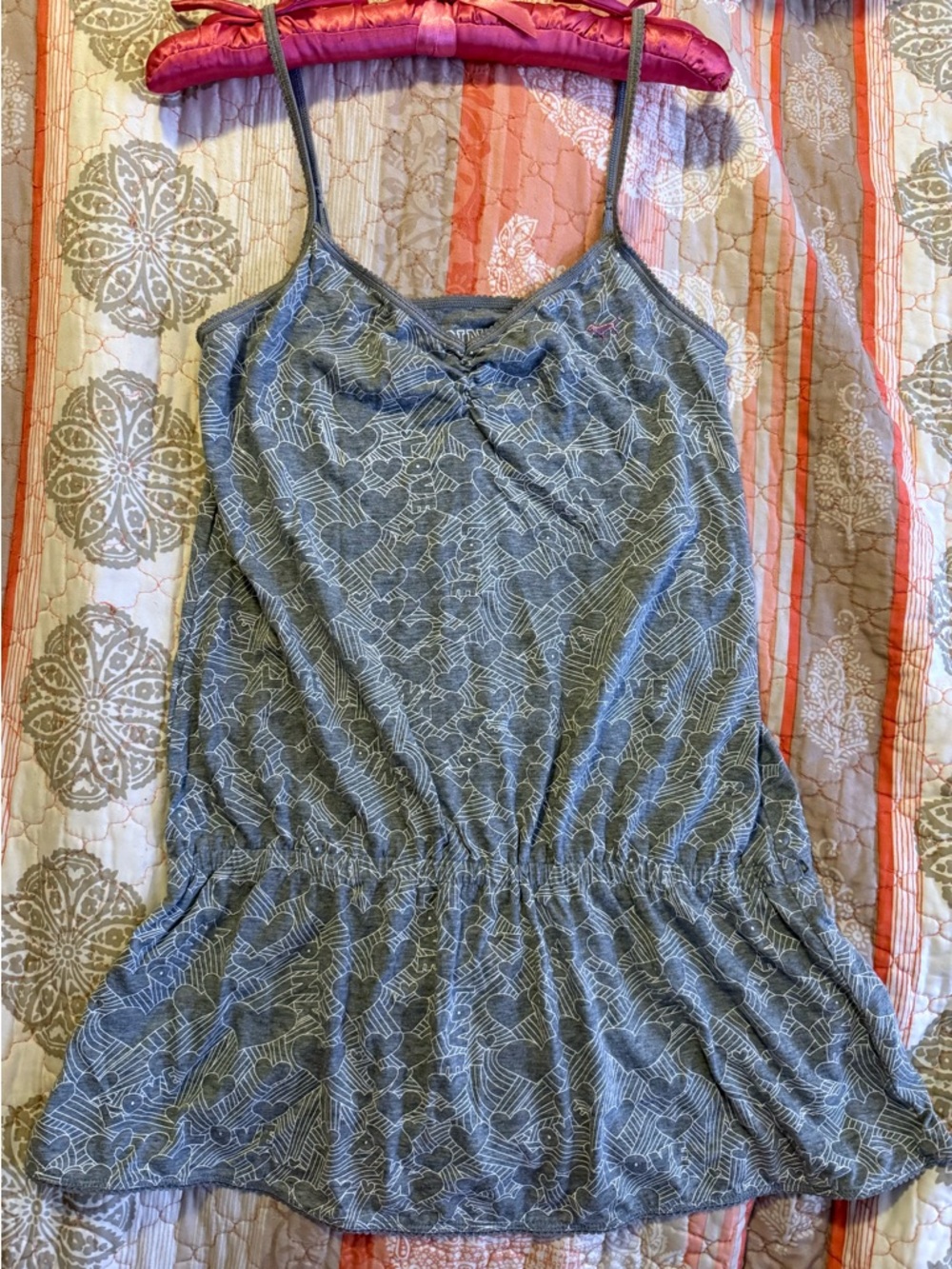PINK Victoria's Secret Gray Slip Dress Night Gown 2007